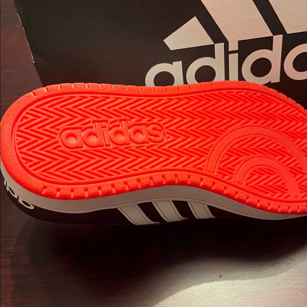 Adidas Kids Black and Red Sneakers with White Stripes - NWB - Picture 2 of 2